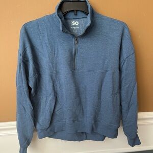 SO Womens Blue Half-Zip Sweatshirt Size Small Loungewear Comfy
